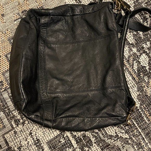 L.K. Liebeskind Berlin Black Leather Spacious Satchel Bag Convertible Crossbody - Picture 6 of 10